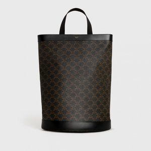 CELINE - ZIPPED BACKPACK IN TRIOMPHE CANVAS BLACK